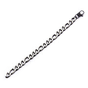 Black IP Figaro Chain Bracelet