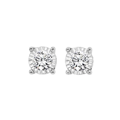 14k White Gold Stud 1.00ctw Round Diamond Stud Earrings
