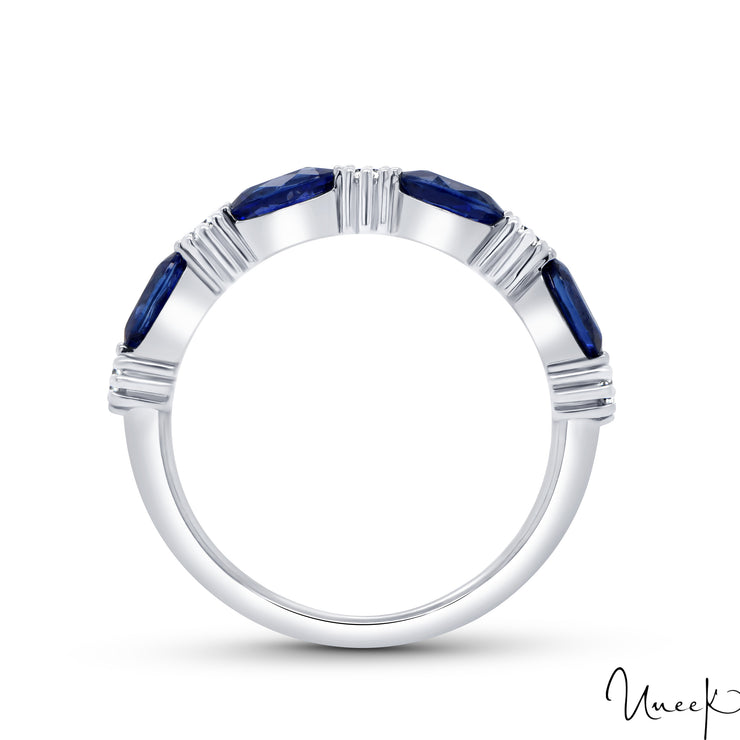 18k White Gold 1.20ctw Sapphire Contemporary Ring