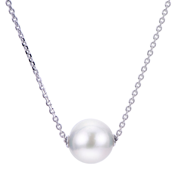 Sterling Silver 11mm Single Freshwater Cultured Pearl Necklace