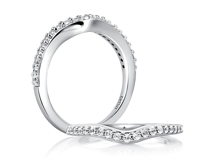 A. JAFFE 14k White Gold Half Anniversary 0.25ctw Round Diamond Ring