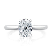 A. JAFFE 18k White Gold Solitaire 0.08ctw Oval Diamond Engagement Ring