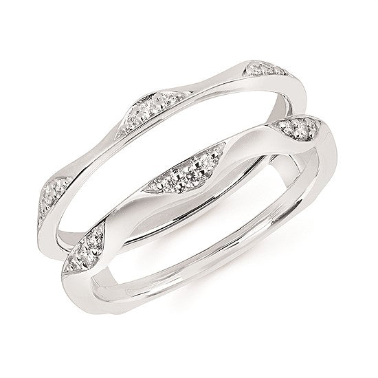 14k White Gold 0.12ctw Round Diamond Ring Guard