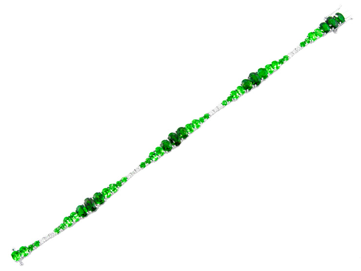 BELLARRI 14k White Gold 11.40ctw Tsavorite Garnet Herringbone Bracelet
