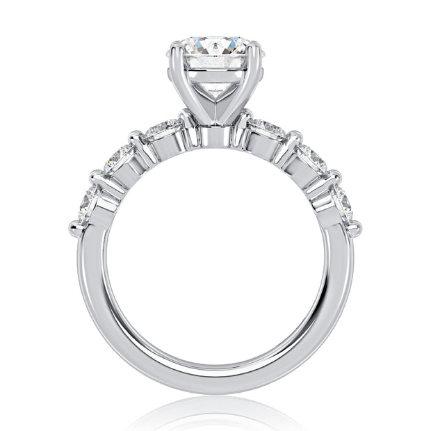 A. JAFFE 18k White Gold Accented 0.60ctw Round Diamond Engagement Ring
