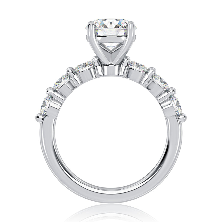 A. JAFFE 18k White Gold Accented 0.60ctw Round Diamond Engagement Ring