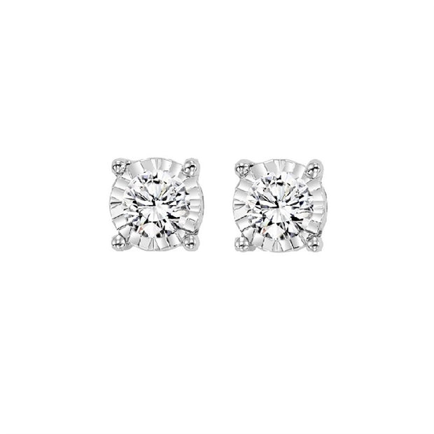 14k White Gold Stud 0.25ctw Round Diamond Stud Earrings