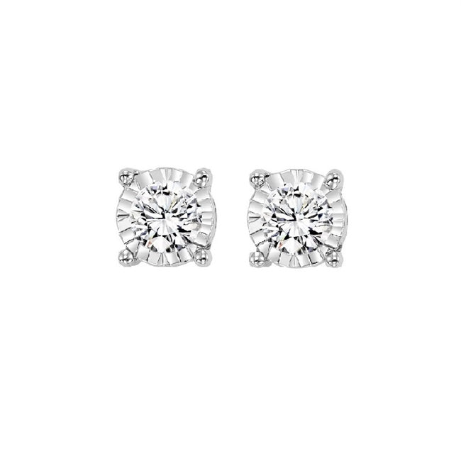 14k White Gold Stud 0.25ctw Round Diamond Stud Earrings