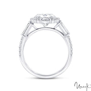 A. JAFFE 14k Yellow Gold Halo 0.51ctw Round Diamond Semi-Mount