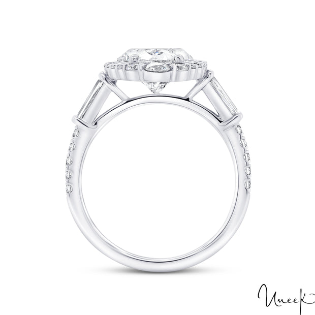 A. JAFFE 14k Yellow Gold Halo 0.51ctw Round Diamond Semi-Mount