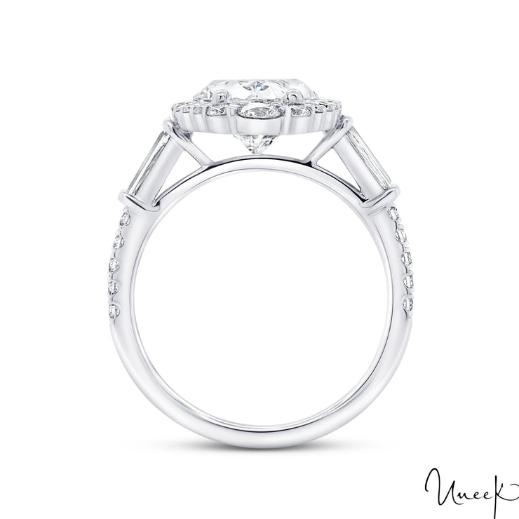 A. JAFFE 14k Yellow Gold Halo 0.51ctw Round Diamond Semi-Mount