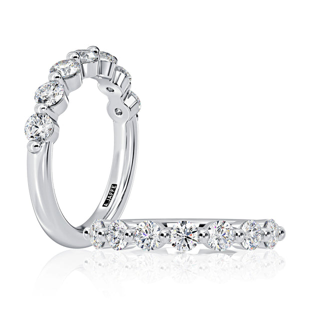 A. JAFFE 18k White Gold Half Anniversary 0.70ctw Round Diamond Ring