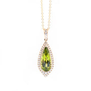 14k Yellow Gold 2.70ctw Peridot Open Link Necklace