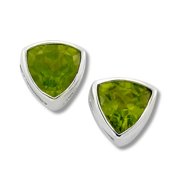 SAMUEL B. Sterling Silver Peridot Stud Earrings