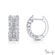 18k White Gold 2.0ctw Huggie Diamond Earrings