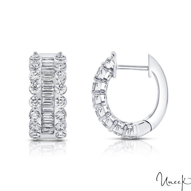 18k White Gold 2.0ctw Huggie Diamond Earrings