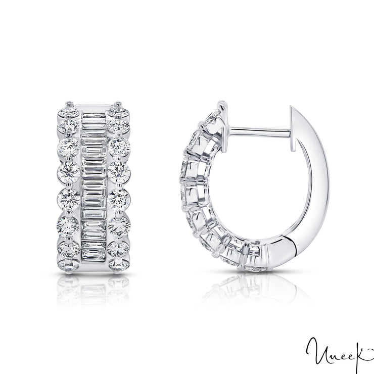 18k White Gold 2.0ctw Huggie Diamond Earrings