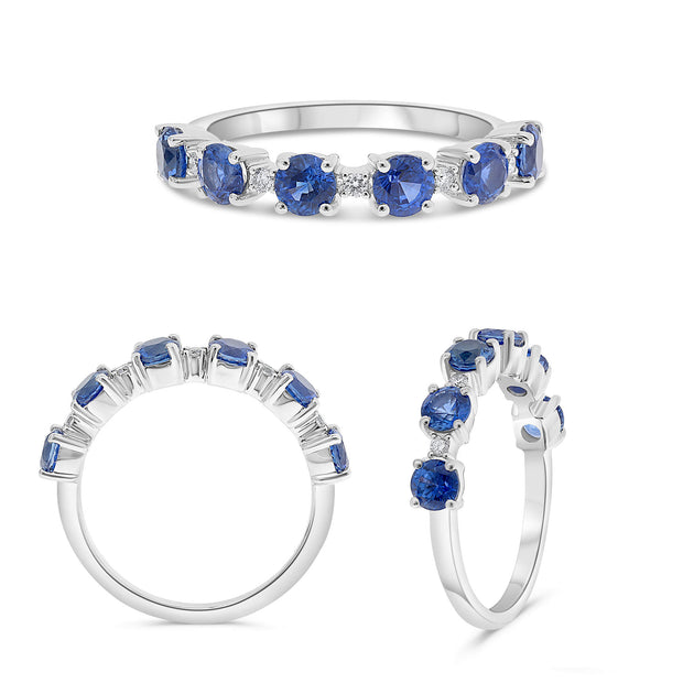 14k White Gold 1.50ctw Sapphire Stackable Ring