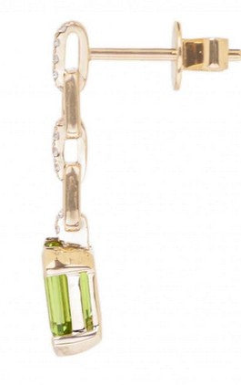 14k Yellow Gold Peridot 2.22ctw Drop Earrings