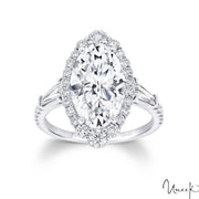 A. JAFFE 14k Yellow Gold Halo 0.51ctw Round Diamond Semi-Mount