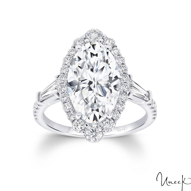 A. JAFFE 14k Yellow Gold Halo 0.51ctw Round Diamond Semi-Mount