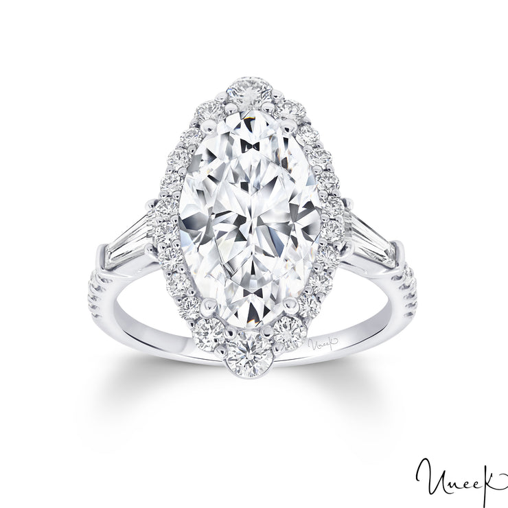 A. JAFFE 14k Yellow Gold Halo 0.51ctw Round Diamond Semi-Mount