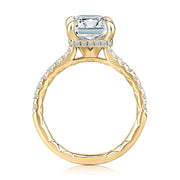 A. JAFFE 18k White Gold Hidden-Halo 0.38ctw Round Diamond Engagement Ring