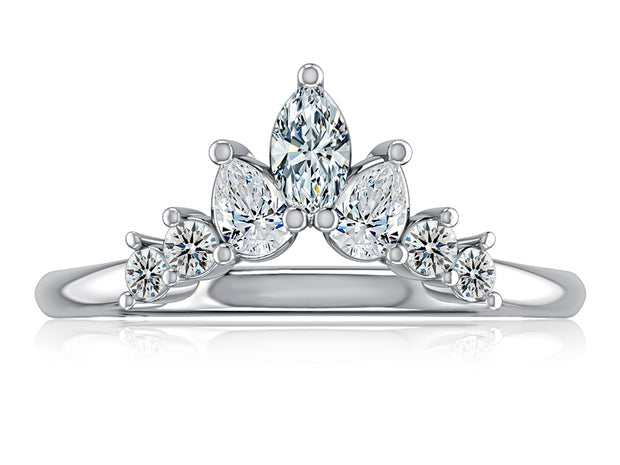 A. JAFFE 14k White Gold 0.46ctw Diamond Contour Ring