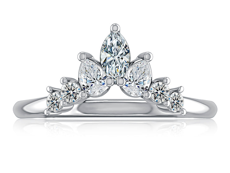 A. JAFFE 14k White Gold 0.46ctw Diamond Contour Ring