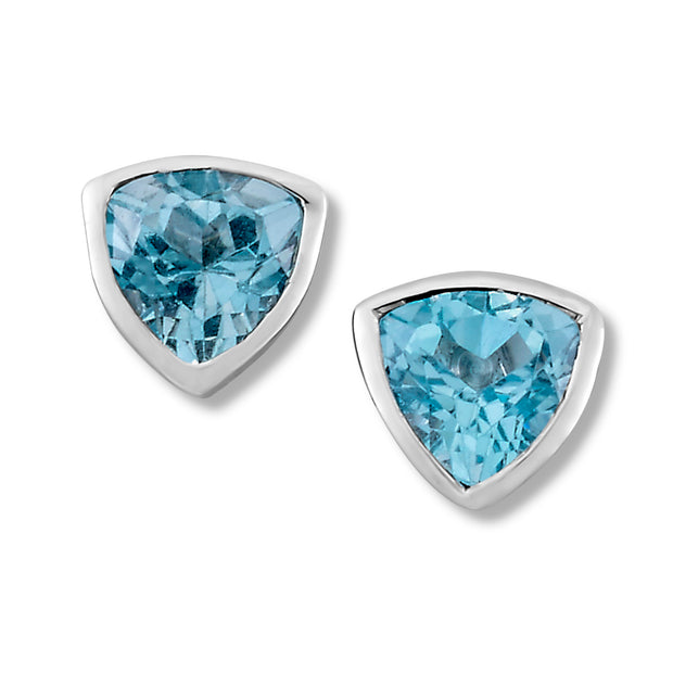 SAMUEL B. Sterling Silver Blue Topaz Stud Earrings