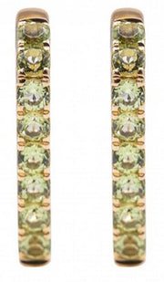 14k Yellow Gold Peridot 0.53ctw Huggie Earrings