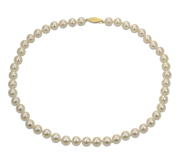 14k Yellow Gold 8mm Akoya Pearl Strand Necklace