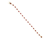 DILAMANI 14k Yellow Gold 3.91ctw Ruby Bezel Line Bracelet