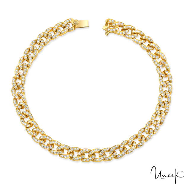 18k Yellow Gold 1.82ctw Diamond Curb Bracelet