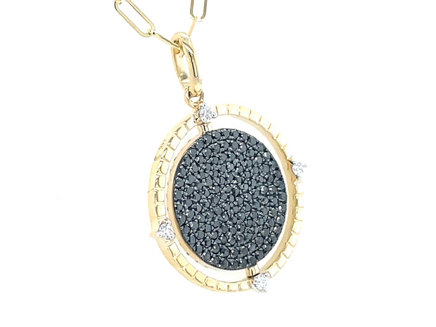 14k Yellow Gold Cable 0.88ctw Round Diamond Necklace