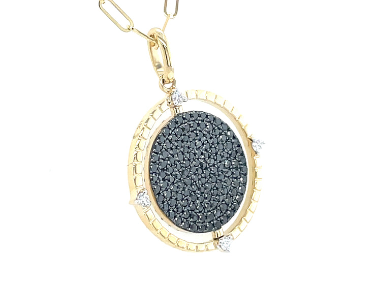 14k Yellow Gold Cable 0.88ctw Round Diamond Necklace