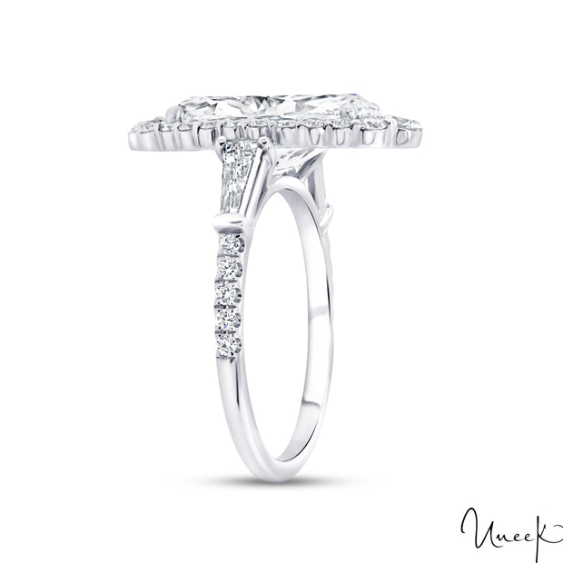 A. JAFFE 14k Yellow Gold Halo 0.51ctw Round Diamond Semi-Mount