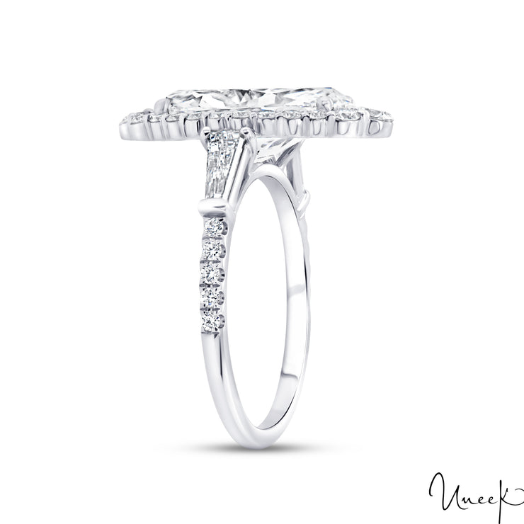 A. JAFFE 14k Yellow Gold Halo 0.51ctw Round Diamond Semi-Mount