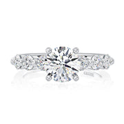 A. JAFFE 18k White Gold Accented 0.60ctw Round Diamond Engagement Ring