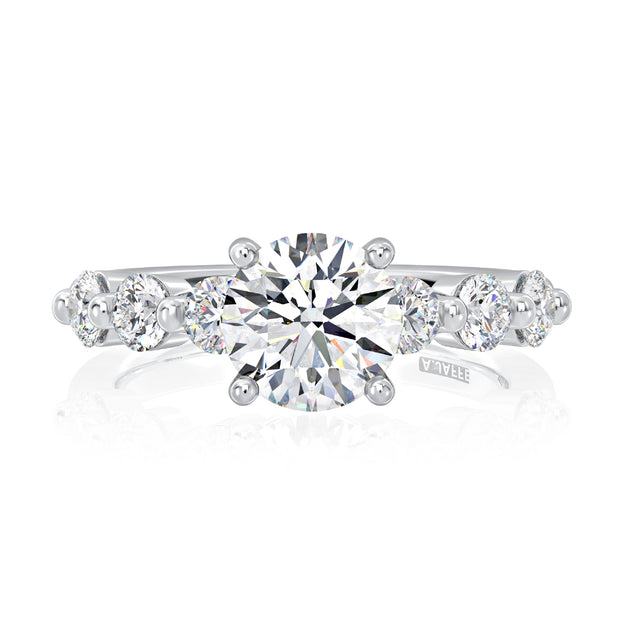 A. JAFFE 18k White Gold Accented 0.60ctw Round Diamond Engagement Ring