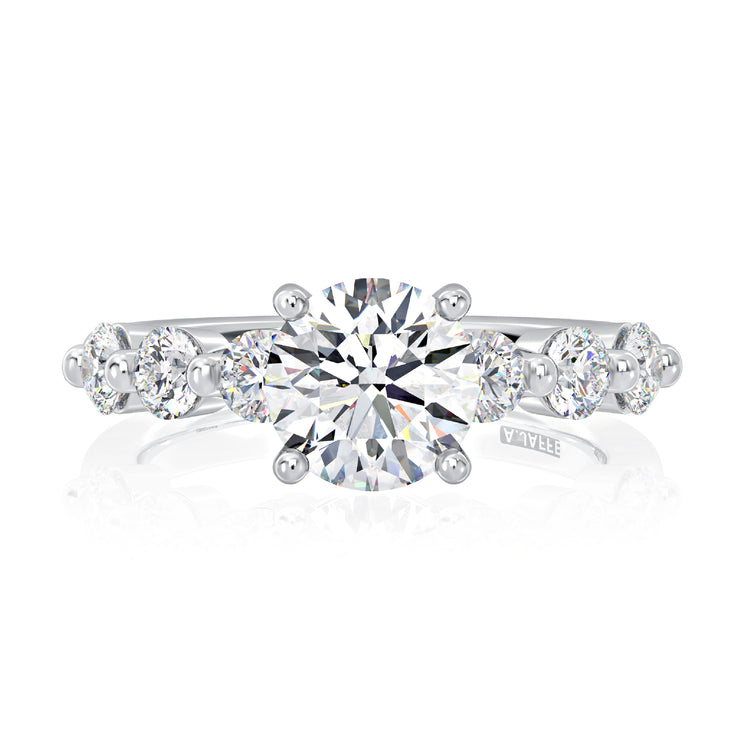 A. JAFFE 18k White Gold Accented 0.60ctw Round Diamond Engagement Ring