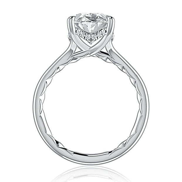 A. JAFFE 18k White Gold Split-Shank 0.09ctw Round Diamond Engagement Ring
