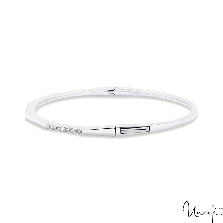 14k White Gold 0.23ctw Diamond Bangle Bracelet