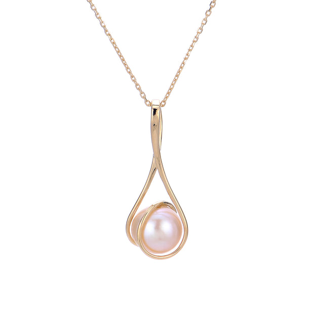 14k Yellow Gold 9.5mm Freshwater Cultured Pearl Fashion Necklace