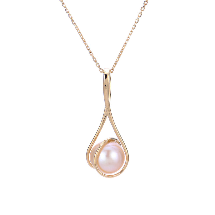 14k Yellow Gold 9.5mm Freshwater Cultured Pearl Fashion Necklace