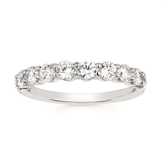 OSTBYE Women's 14k White Gold Half Anniversary 0.88ctw Round Diamond Wedding Band