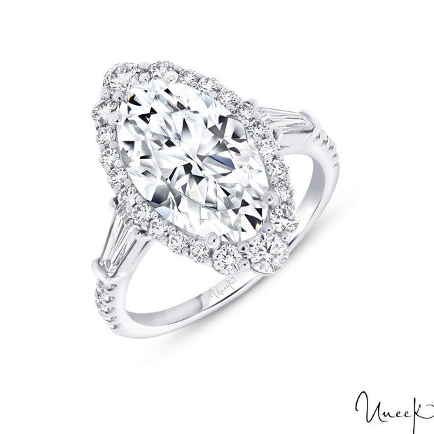 A. JAFFE 14k Yellow Gold Halo 0.51ctw Round Diamond Semi-Mount