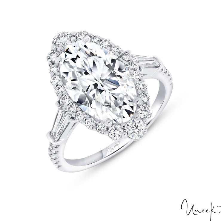 A. JAFFE 14k Yellow Gold Halo 0.51ctw Round Diamond Semi-Mount