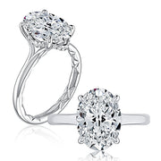 A. JAFFE 18k White Gold Split-Shank 0.09ctw Round Diamond Engagement Ring
