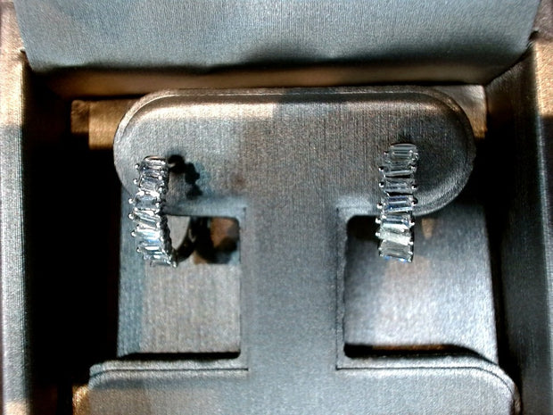 14k White Gold 0.66ctw Huggie Diamond Earrings